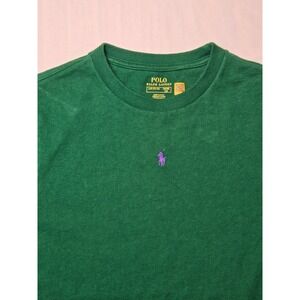 Polo Ralph Lauren Green Crew Neck Womens Shirt Embroidered Pony Logo Size LG